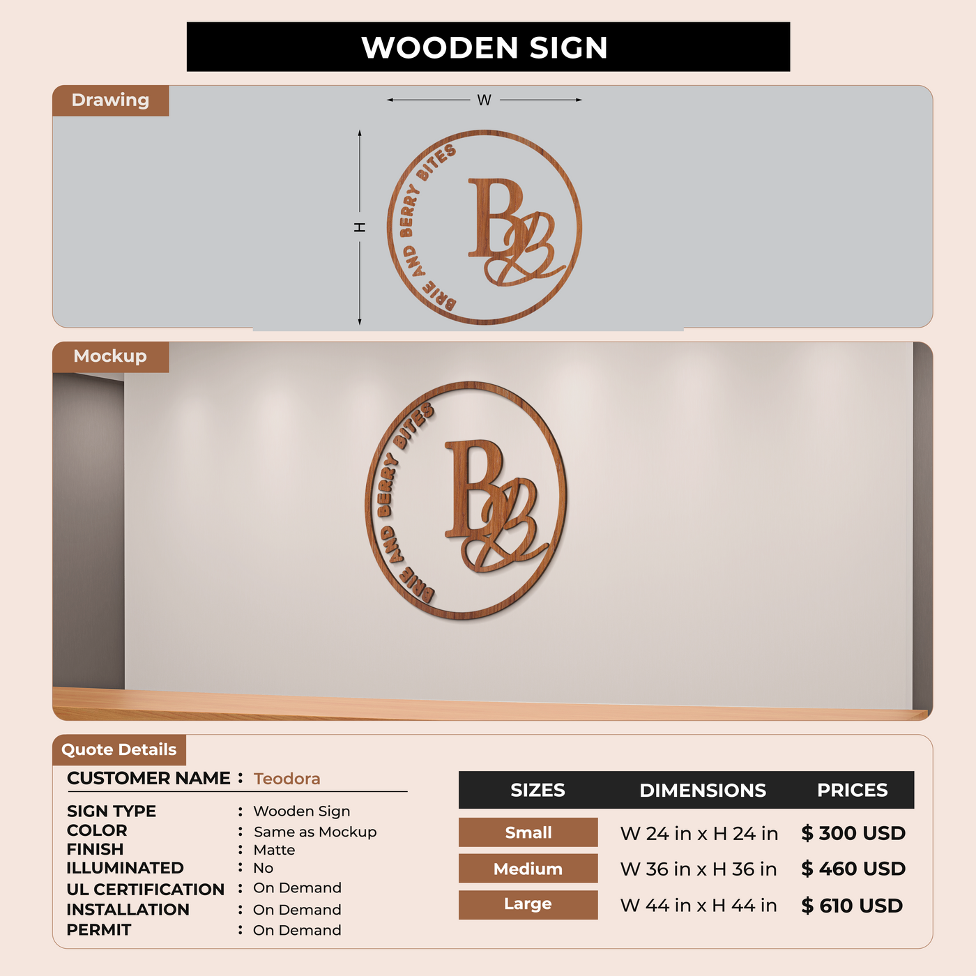 Custom Signs for Teodora