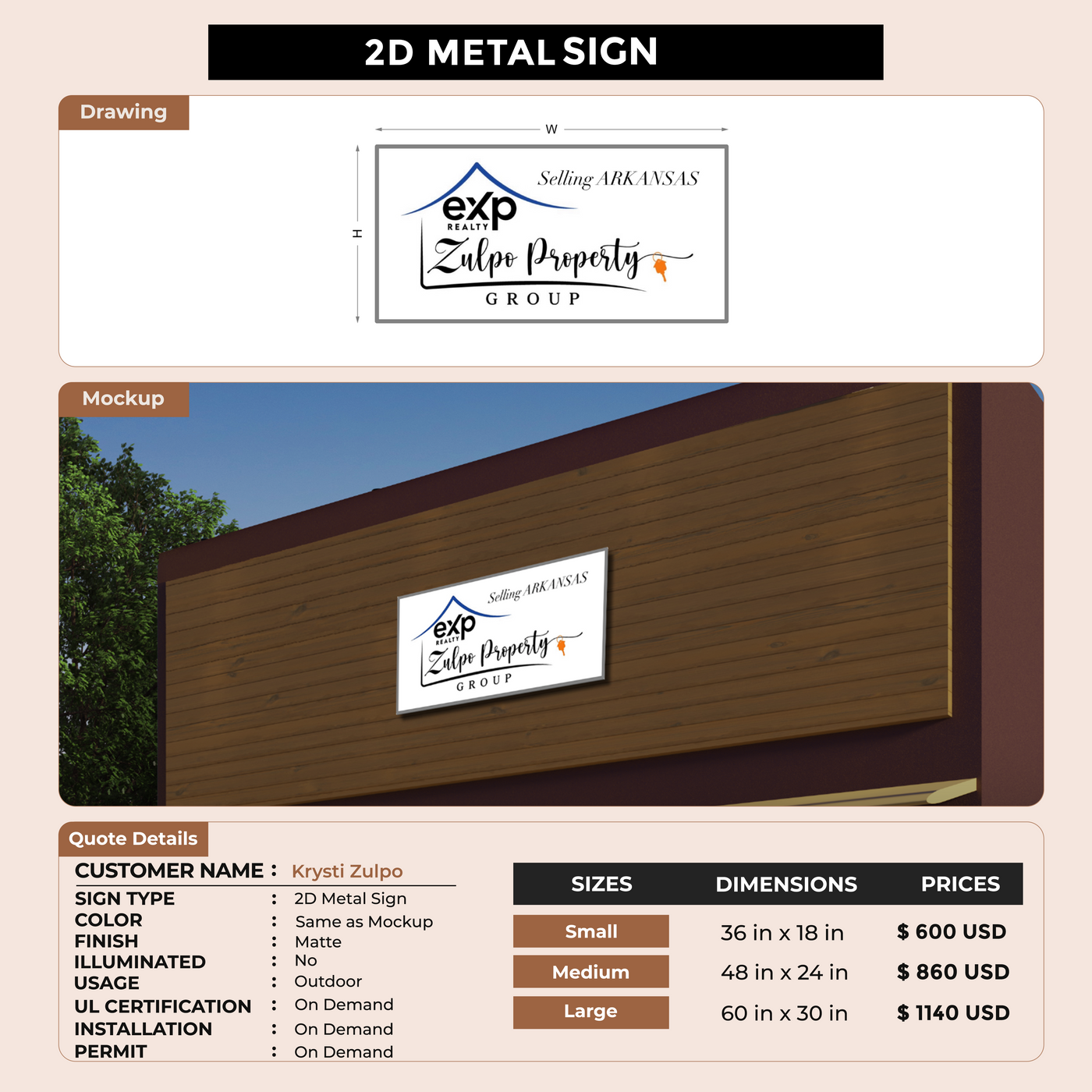 CUSTOM MOCKUP SIGN FOR Krysti Zulpo
