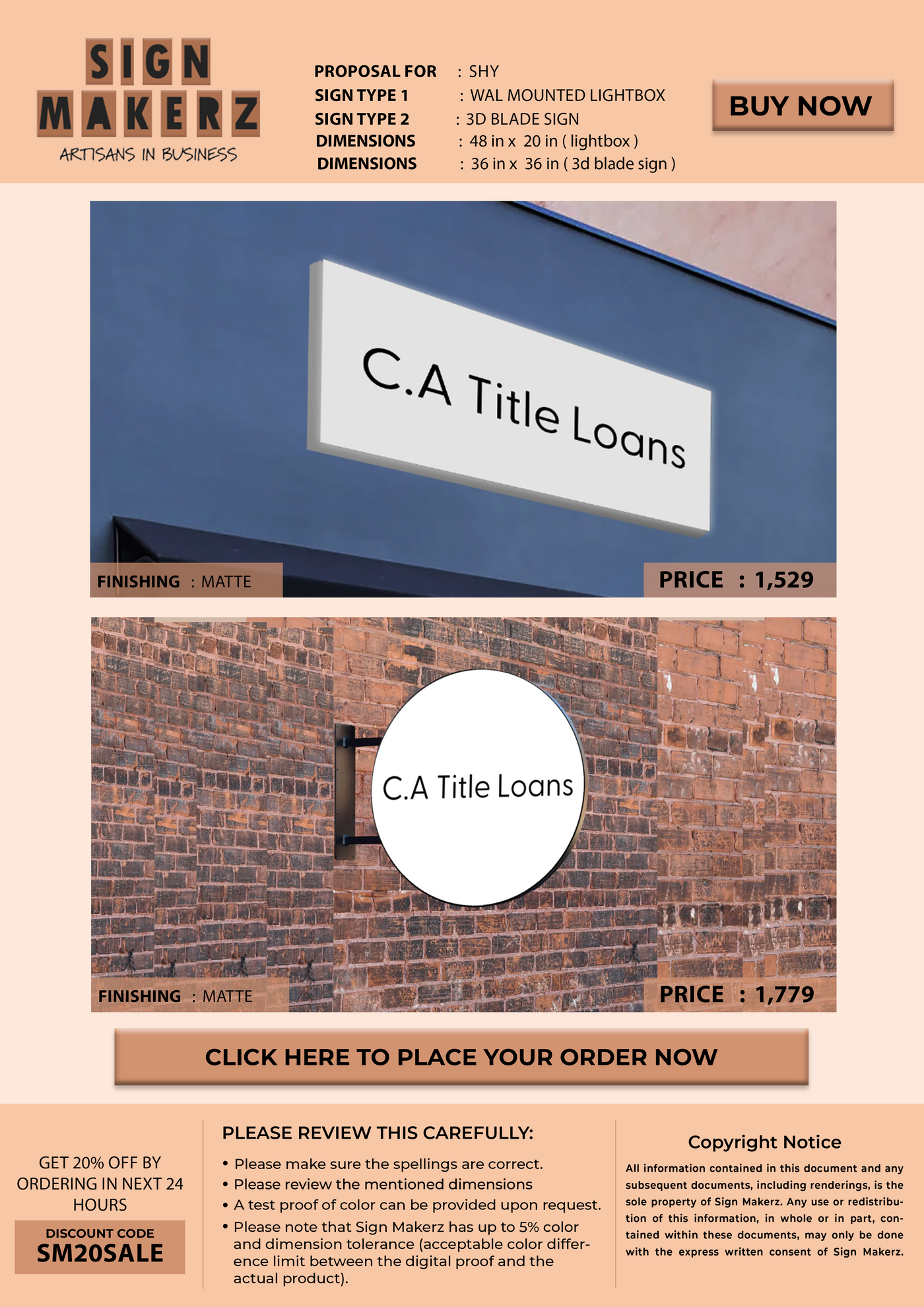 Business Signage for Shy