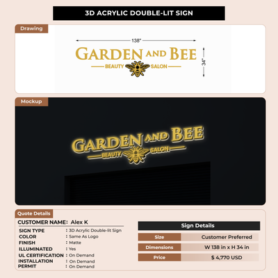 Business signage for Alex K