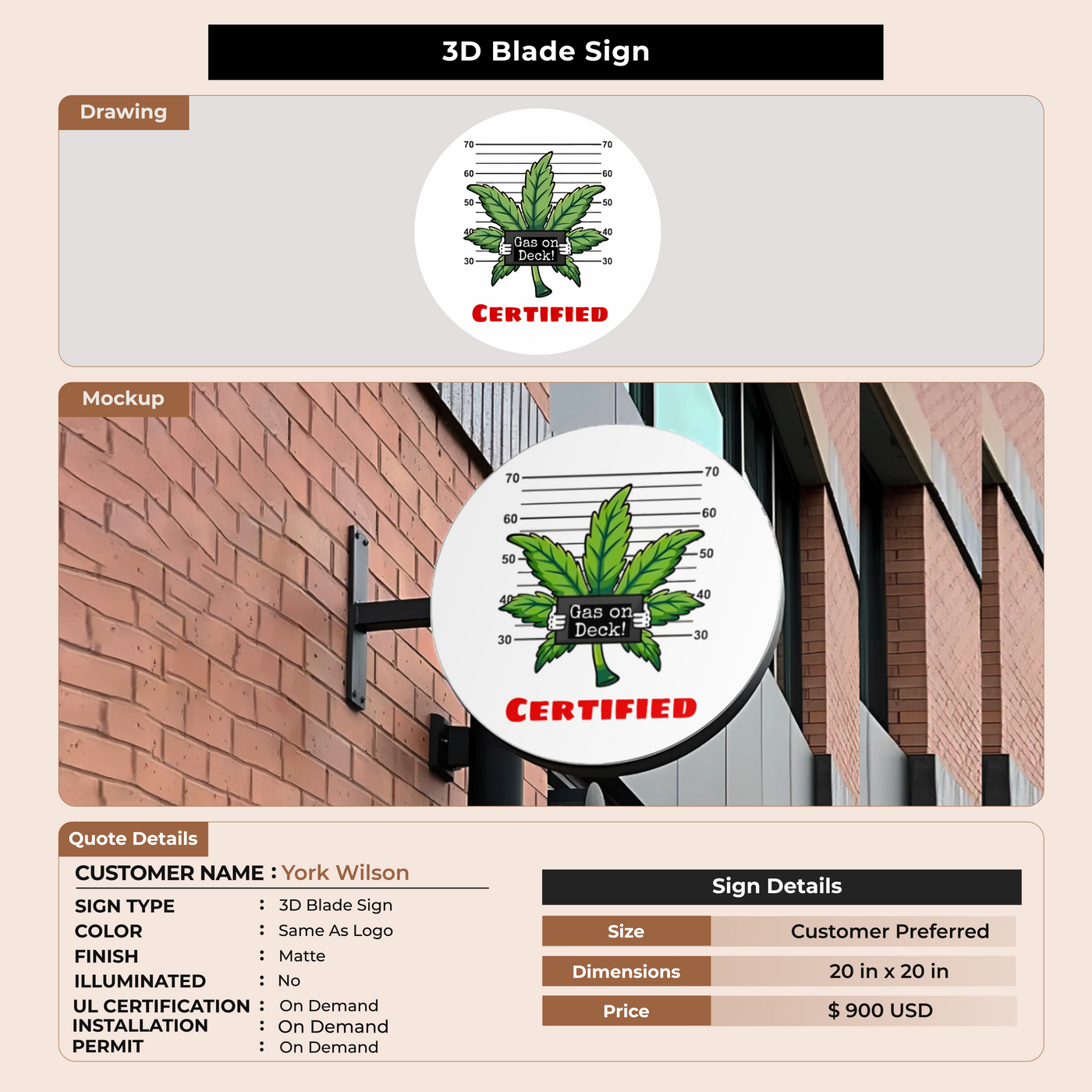 Custom Signs for York Wilson