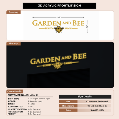 Business signage for Alex K