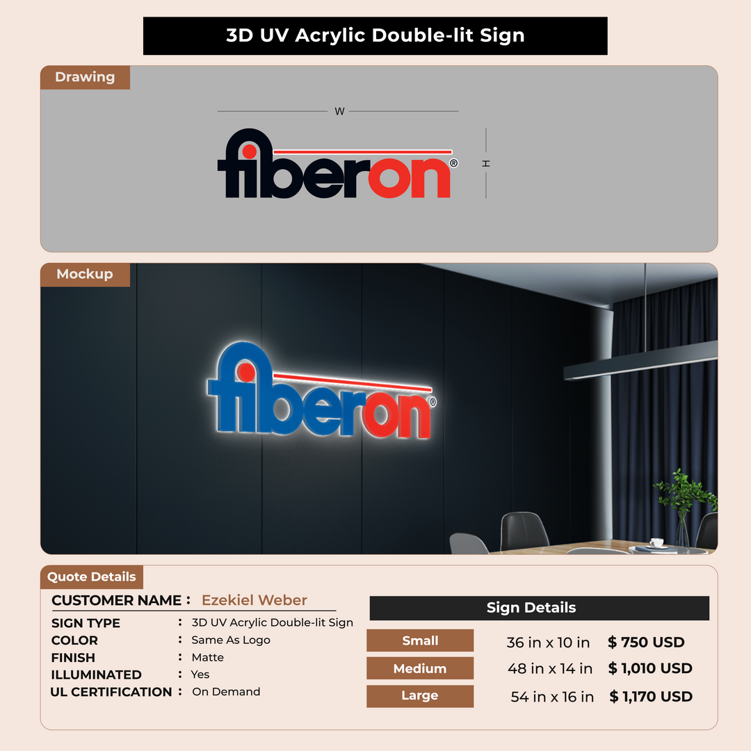 3D UV Acrylic Doublelit Sign for Ezekiel weber
