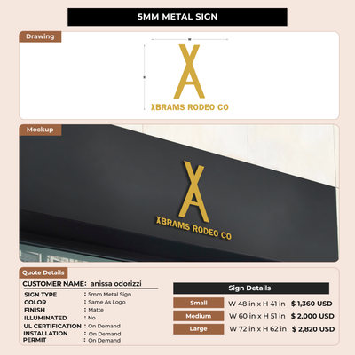 5mm Metal Sign for anissa odorizzi