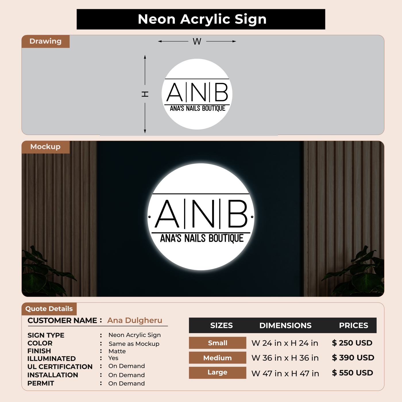 Custom Signs for Ana Dulgheru