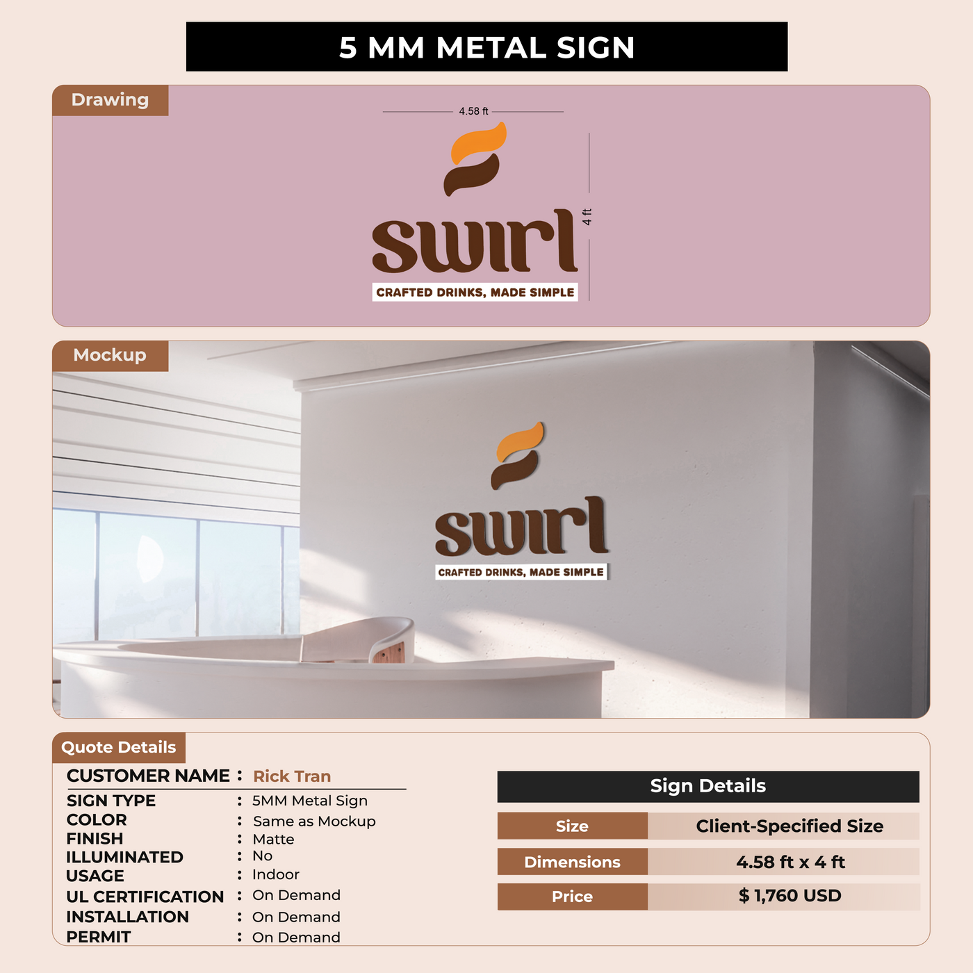 Custom Signs for Rick Tran