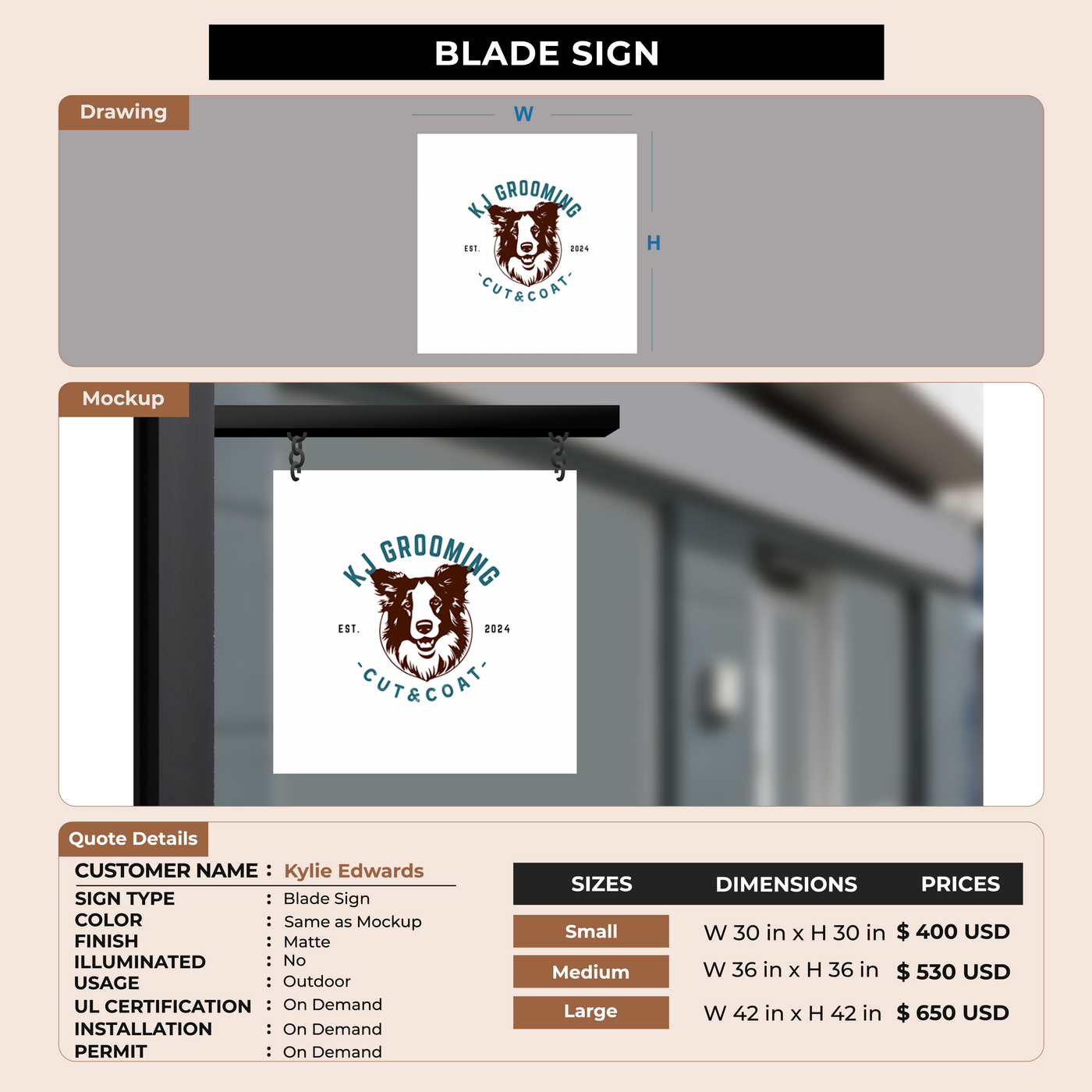Custom Signs For Kylie Edwards