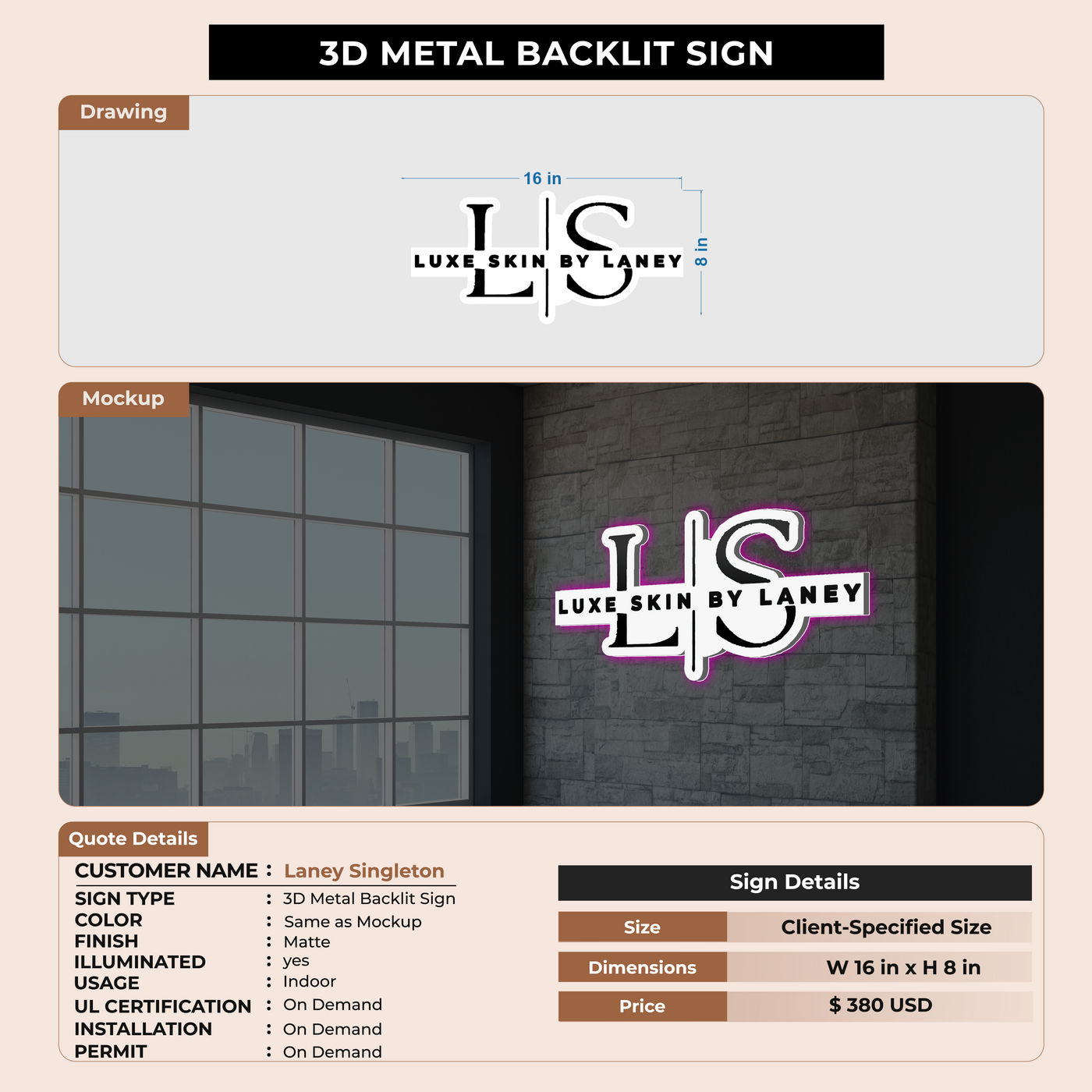 Custom Signs For Laney Singleton