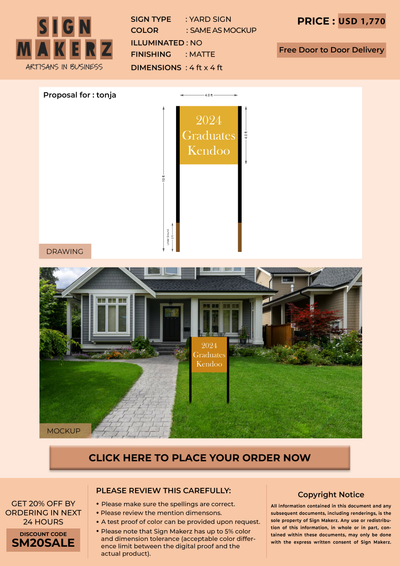 yard sign for tonja