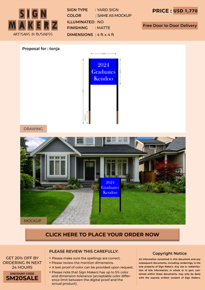 yard sign for tonja