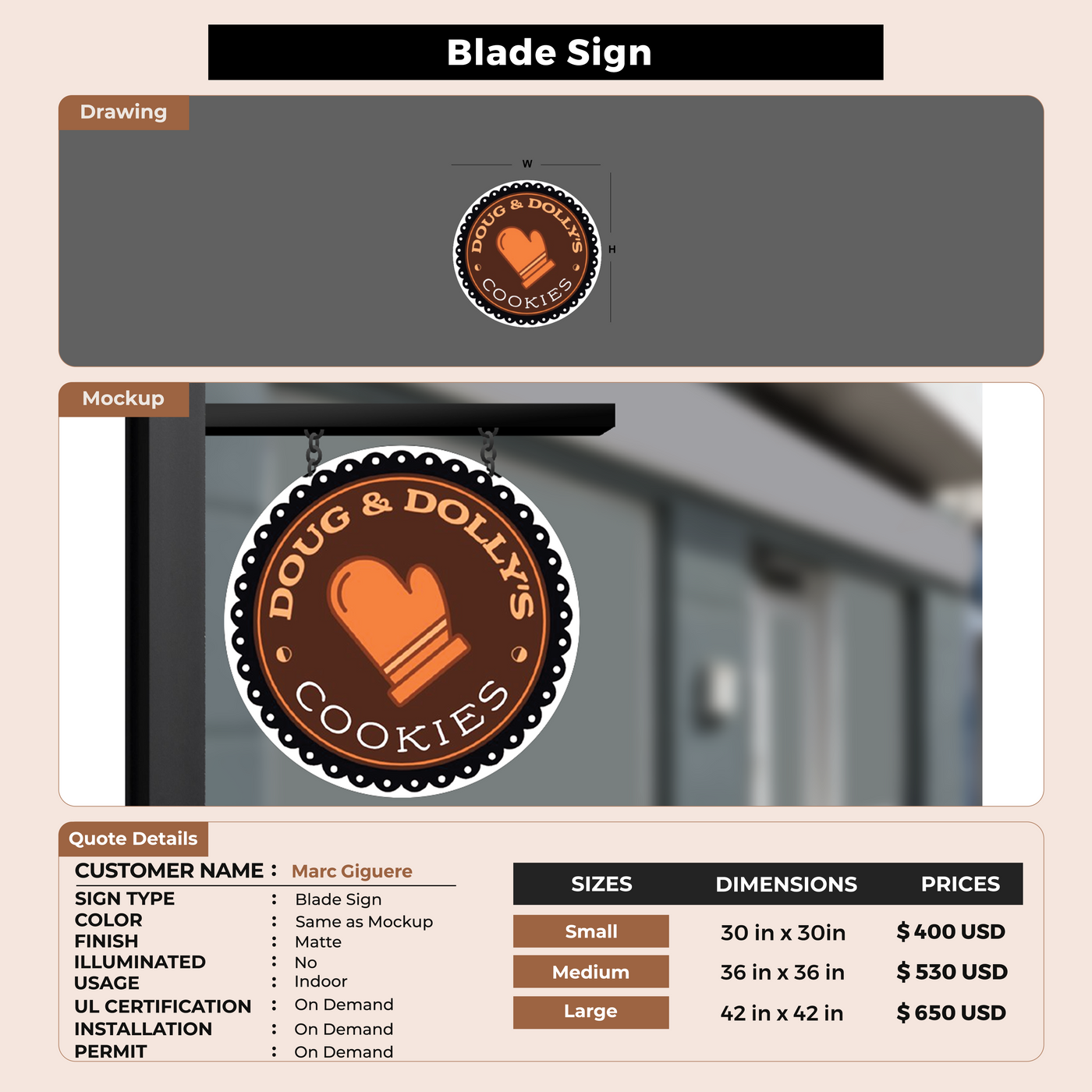 Custom Signs For Marc Giguere