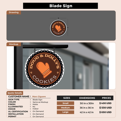 Custom Signs For Marc Giguere
