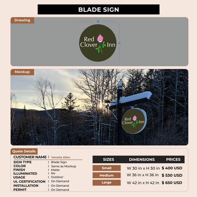 Blade Sign For Venetia Allen