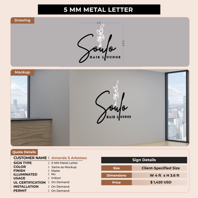 5MM Metal Sign for Amanda S Arbelaez