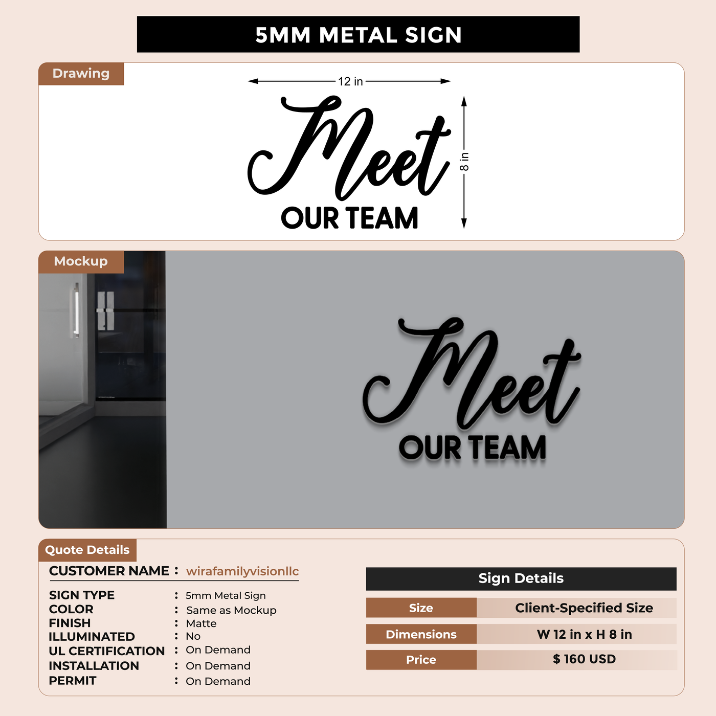 Business signage for wirafamilyvisionllc