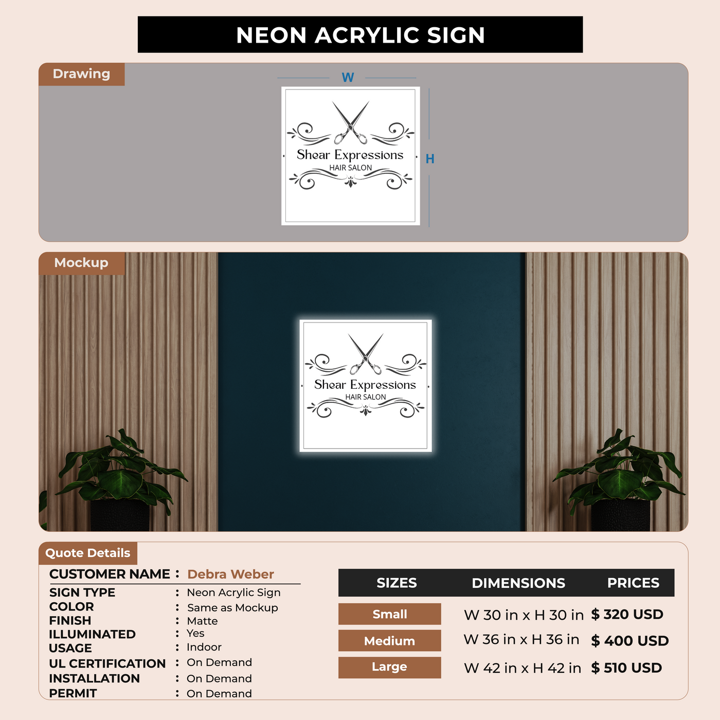 Custom Signs for Debra Weber