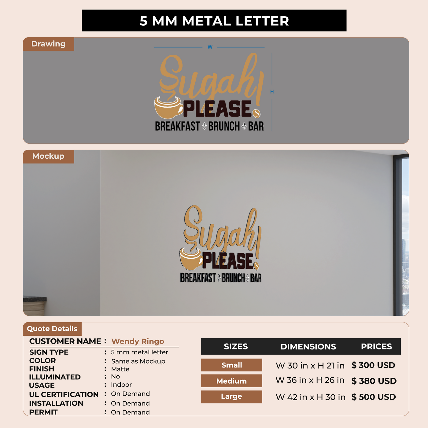 Custom Signs For Wendy Ringo